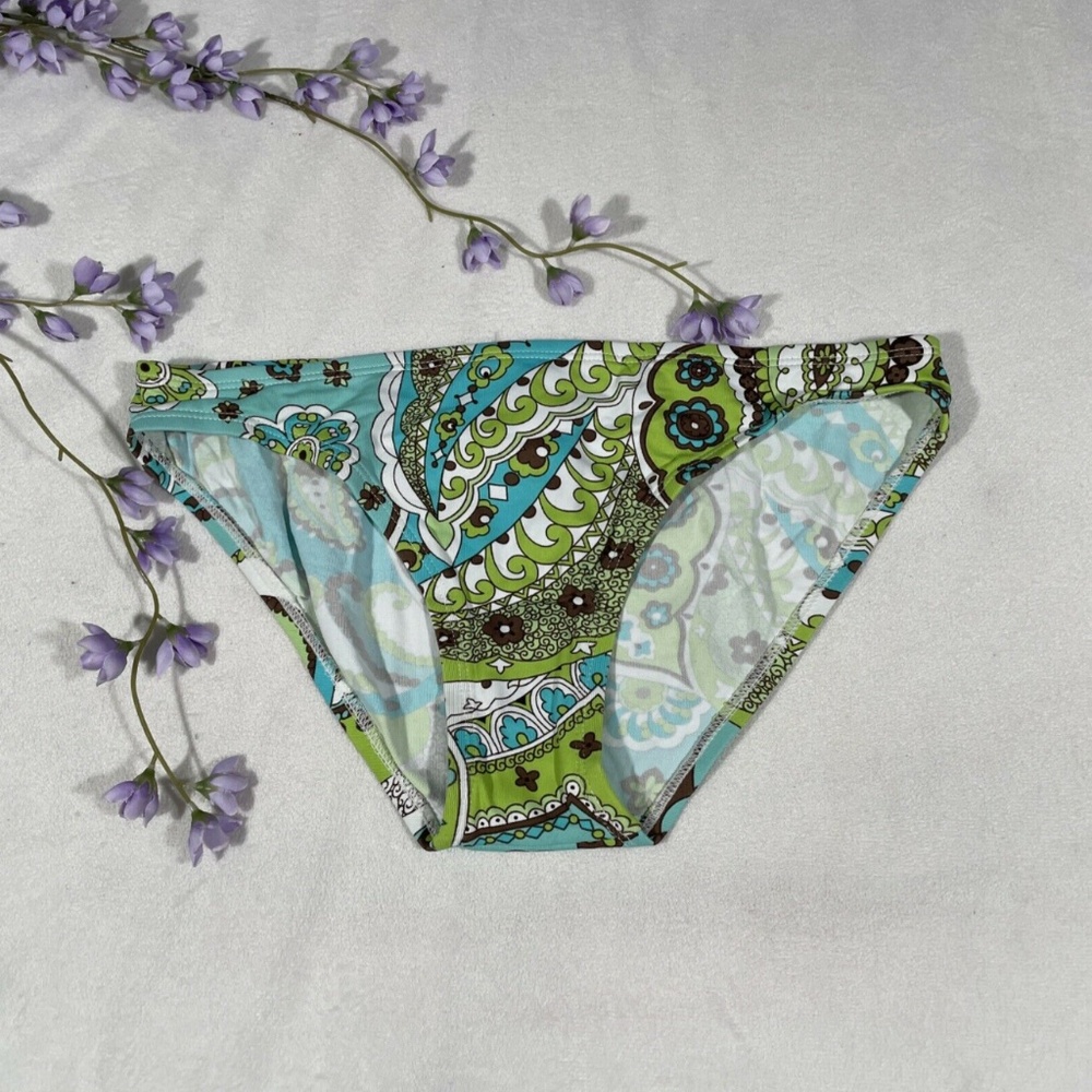 NEW Tommy Bahama [SZ XS ] Paisley Foral‎ Hipster Bikini Bottom in Green